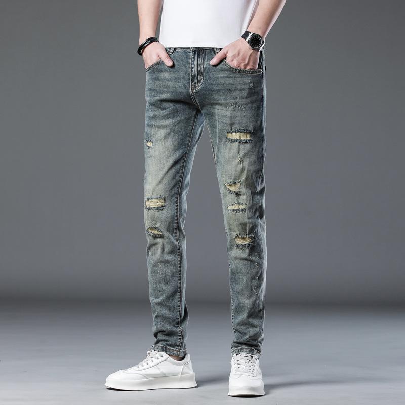 

New Summer Jeans Slim Nine-point Stretch Casual Long Pants for Men 28
