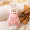 Cute Cat Winter Thickened Quad Bear Lapel Plaid Cotton Coat Small Dog Dog Pet Clothes