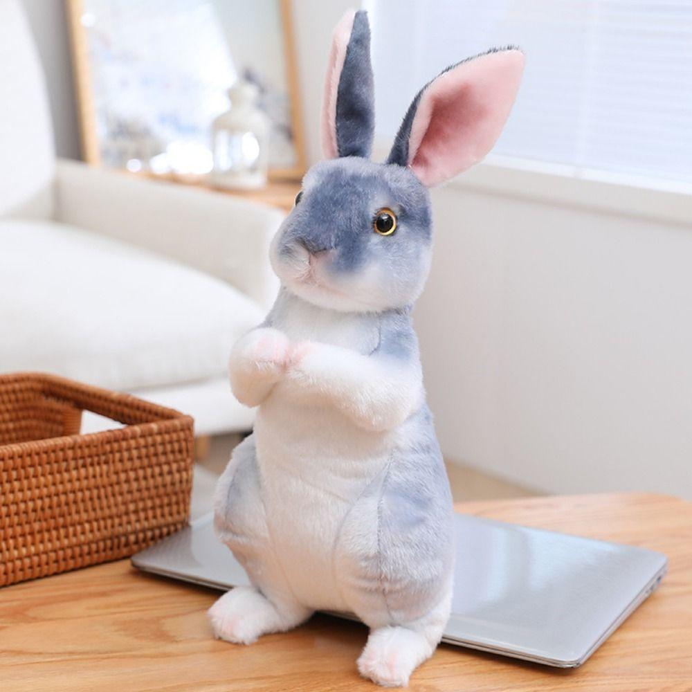 Long Ears Rabbit Plush Toy Soft Skin-friendly Lifelike Animal Stuffed Doll  Photo Prop