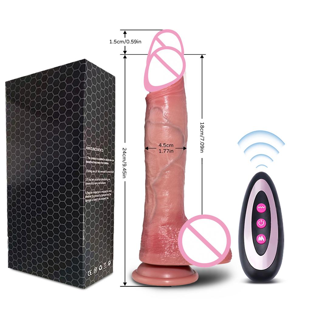 Realistischer ferngesteuerter vibrierender Dildo Teleskopisch Heizend Großer Penis für weiblichen G-Punkt Vagina Massagegerät Sexspielzeug für Frauen Erwachsene