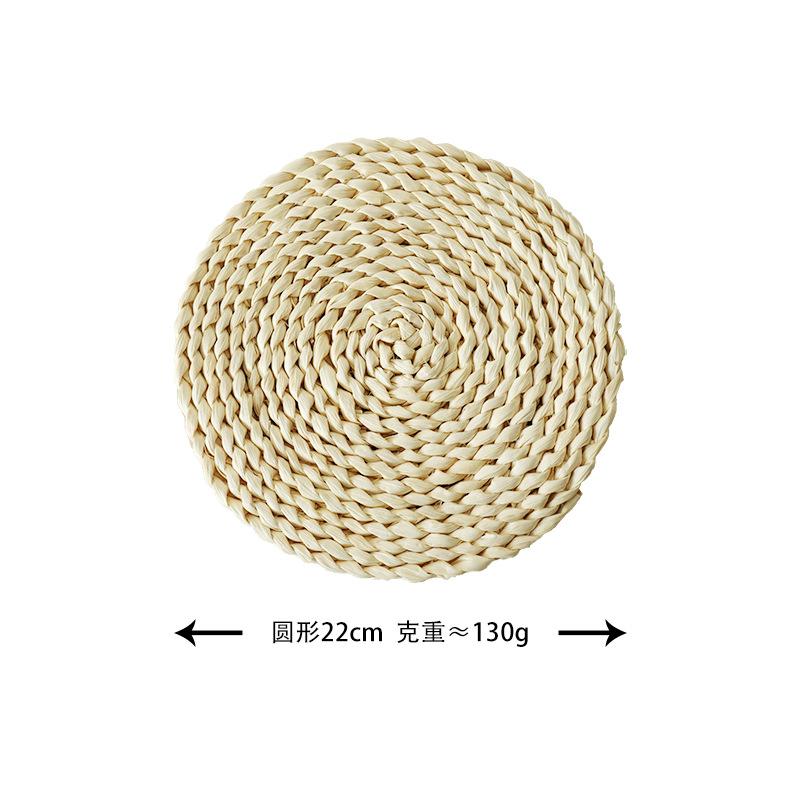 Woven straw corn husk material heat insulation placemat tray mat coaster