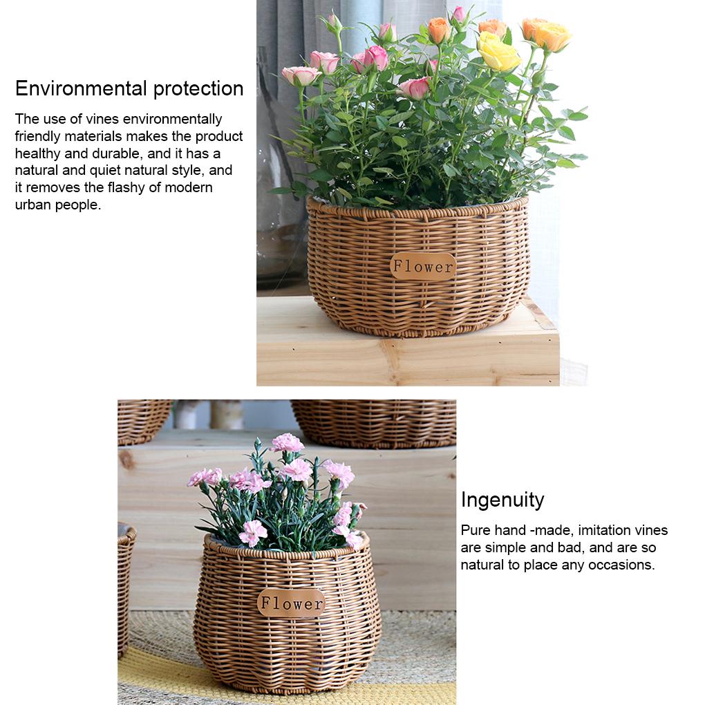 Woven er Basket Rattan Braided Succulent Storage Garden Plant Pot Manual Fruit Organizer Wedding Party Ornaments