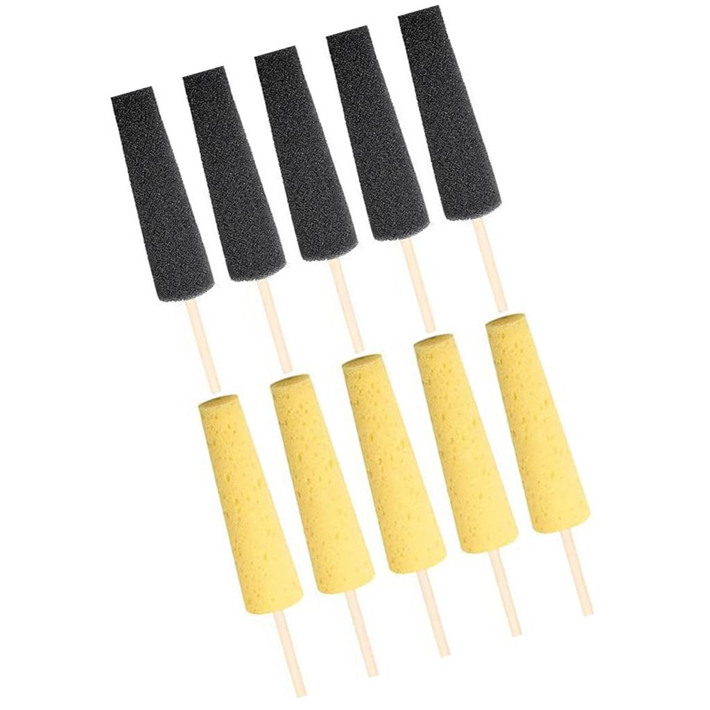 10Pcs Pottery Trimming Tool Sponge on Stick Wood Handle Ceramic Clay Trimming Sponge Tool For Pottery Shaping Smoothing