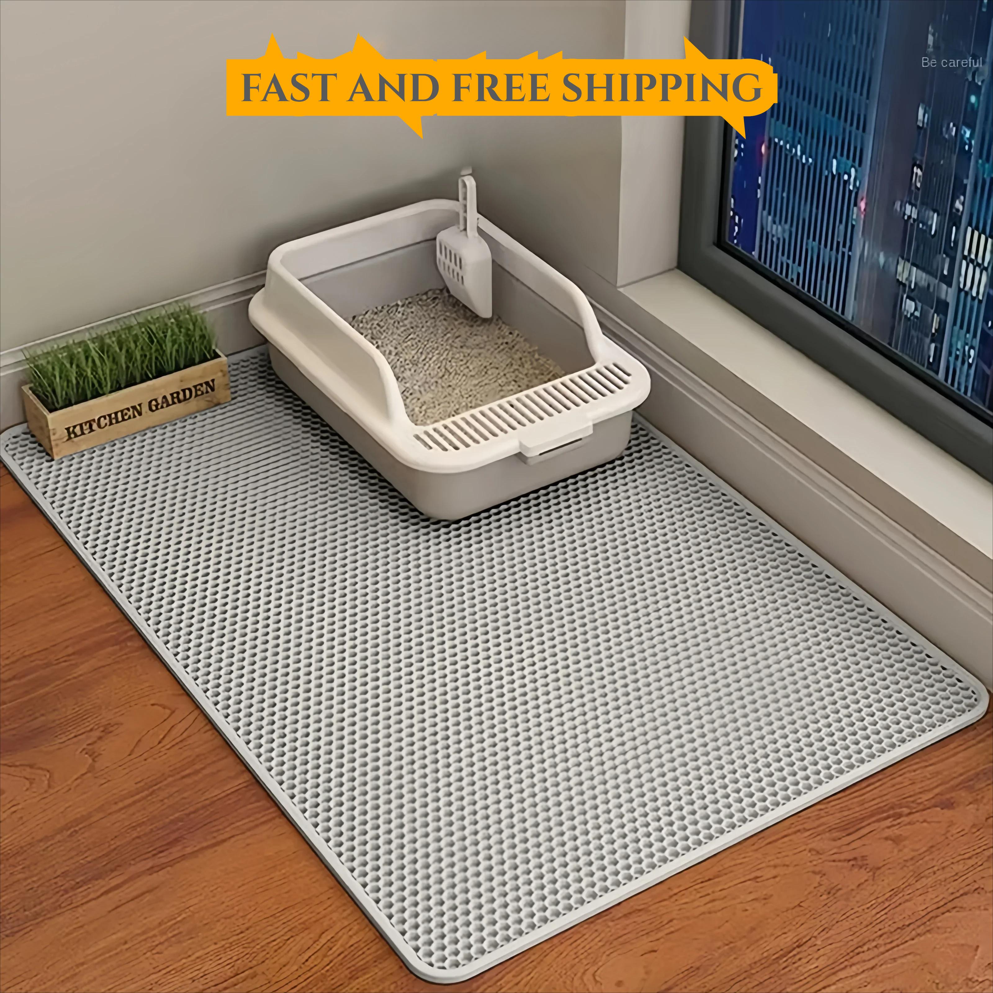 

Cat Litter Mat Double Layer Cat Litter Pad Waterproof Anti-Slip Sand Bowl Filter Mat Sandbox Mat for Cat Multiple sizes 30X45CM серый