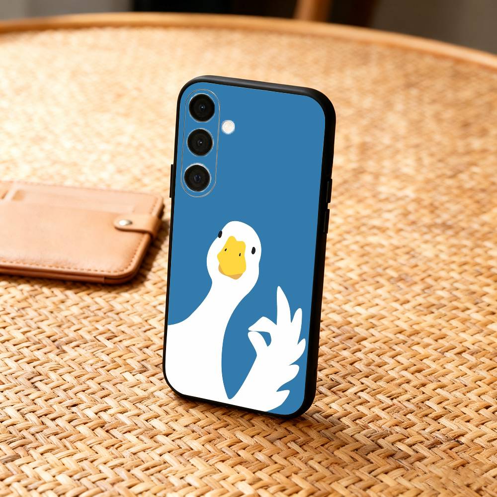Funny D-Duck D-Daily Phone Case For Samsung  A73,72,71,A52,51,40,41,A22,A32,31,A13, Soft Black Shell