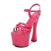 Fashion Women's 17cm Extreme High Heel Platform Sandals Chunky Heel Crystal Sole Pole Dance Runway Nightclub Performance Shoes