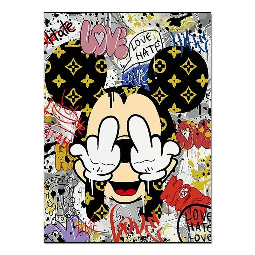 5D DIY Color Mickey Diamond Painting Kit Tidal Graffiti Cross Stitch Handmade Diamond Mosaic Embroidery Art Gift
