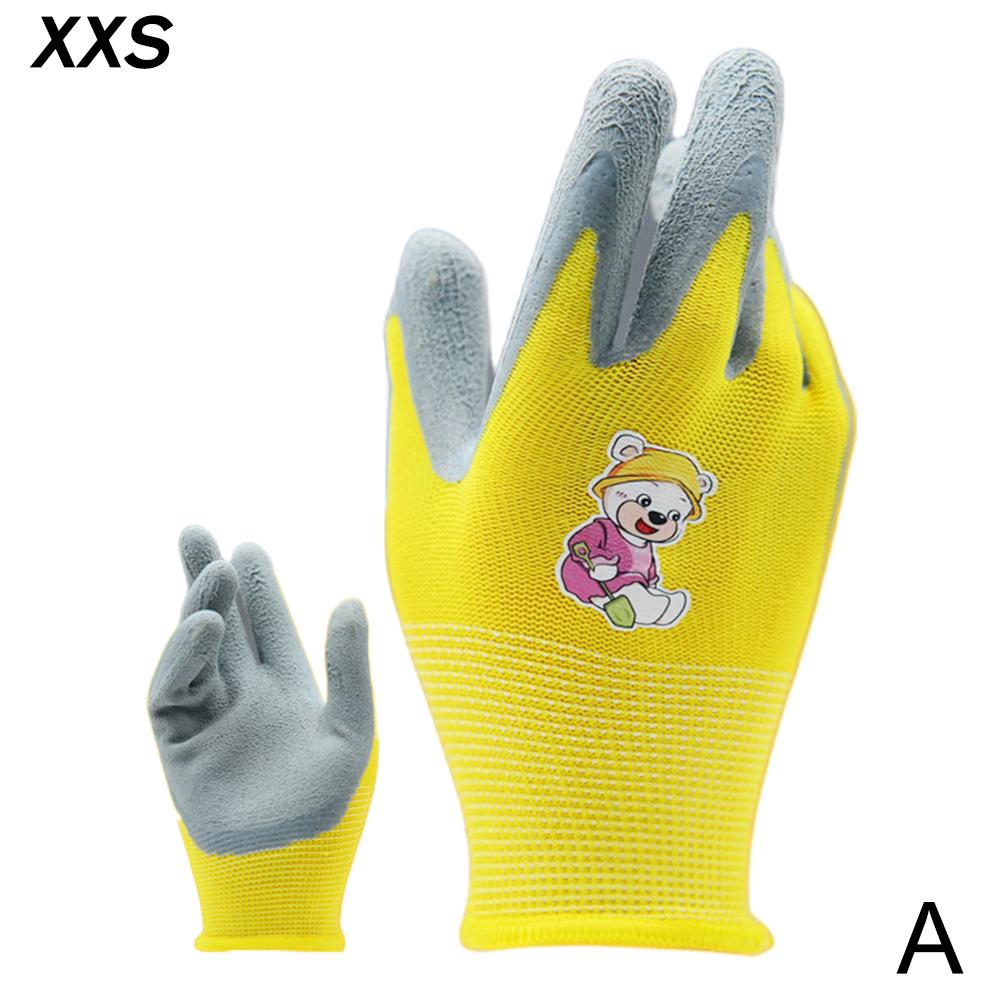1 Pair Children Labor Cartoon Protective Gloves Camping Gardening Picking Beach Comb Thicken Wear-Resistant Latex Gloves