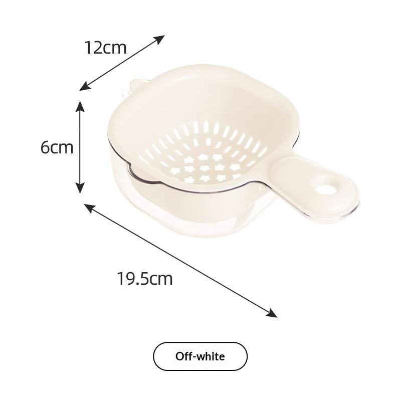 

1pcs Dopamine Drainage Basket Fruit Washing Artifact Double-layer Food Grade Thick Wall Hanging Fruit Basket Kitchen білий