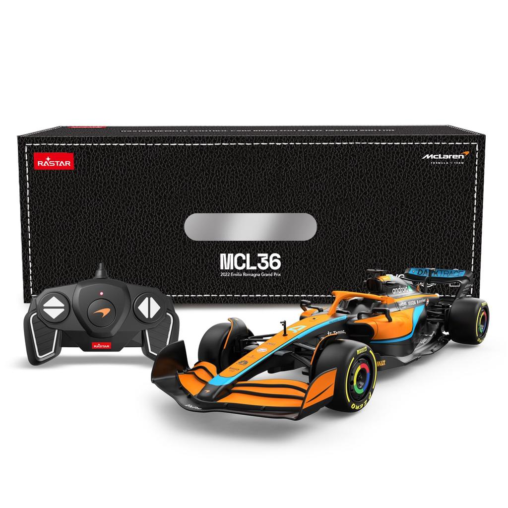 2022 McLaren Equation 1 Racing Car Rastar F1 McLaren MCL 36 Remote Control Model Car Toy, 118
