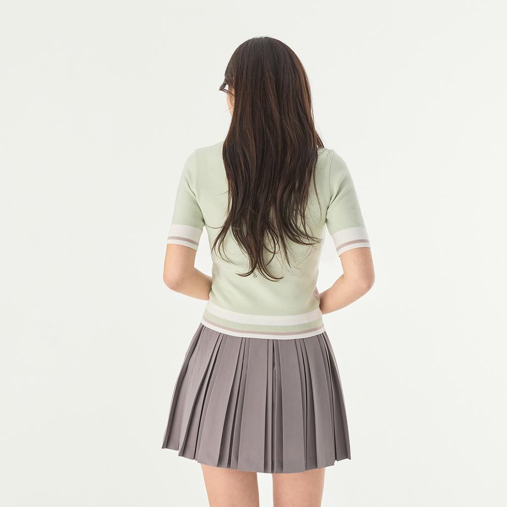 FAIRLIAR GOLF Band Double Pleated Skirt (Cocoa)