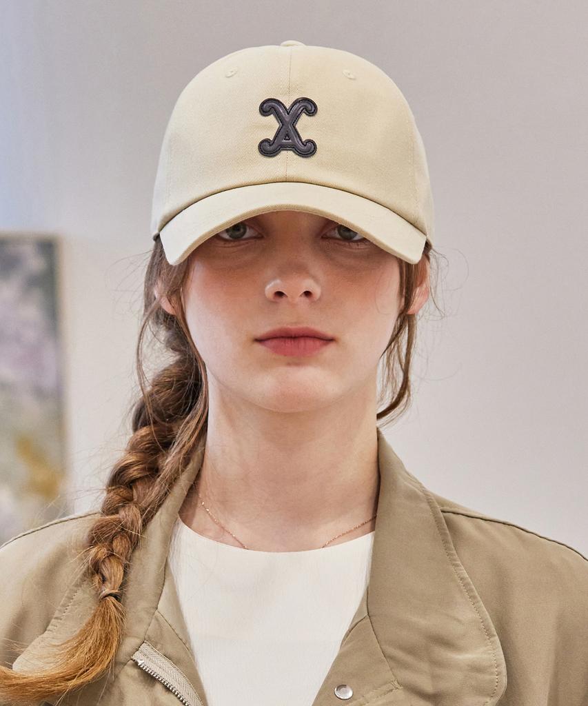 Bajal Va Curved Patch Ball Cap Beige