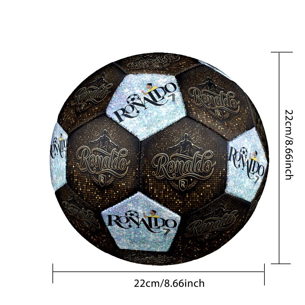 Ronaldo's Golden Water Dance Size 5 Football Machine-Stitched Indoor/Outdoor Training and Matches Sports Enthusiast Gifts Distinctive Home Decor And P