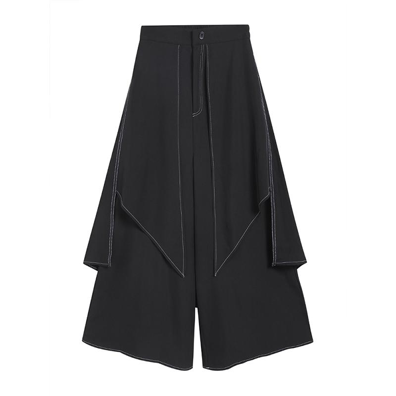 

XITAO однотонные брюки нерегулярной формы, женские модные свободные широкие брюки ZP3534 S чёрный