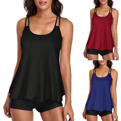 Damskie dwuczęściowe stroje kąpielowe Flowy Tank Tops z szortami Athletic Stroje kąpielowe