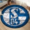 FC Schalke 04 Round Area Rug,Carpet Rug for Living Room Bedroom Sofa Playroom Decor,Non-slip Floor Mat