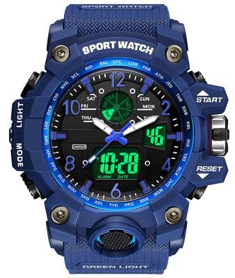Men's Digital Watch with Stopwatch, Waterproof, and Military Style, Dual Time Display, Alarm Clock, 50m Water Resistant, Dustproof, and Shockproof,