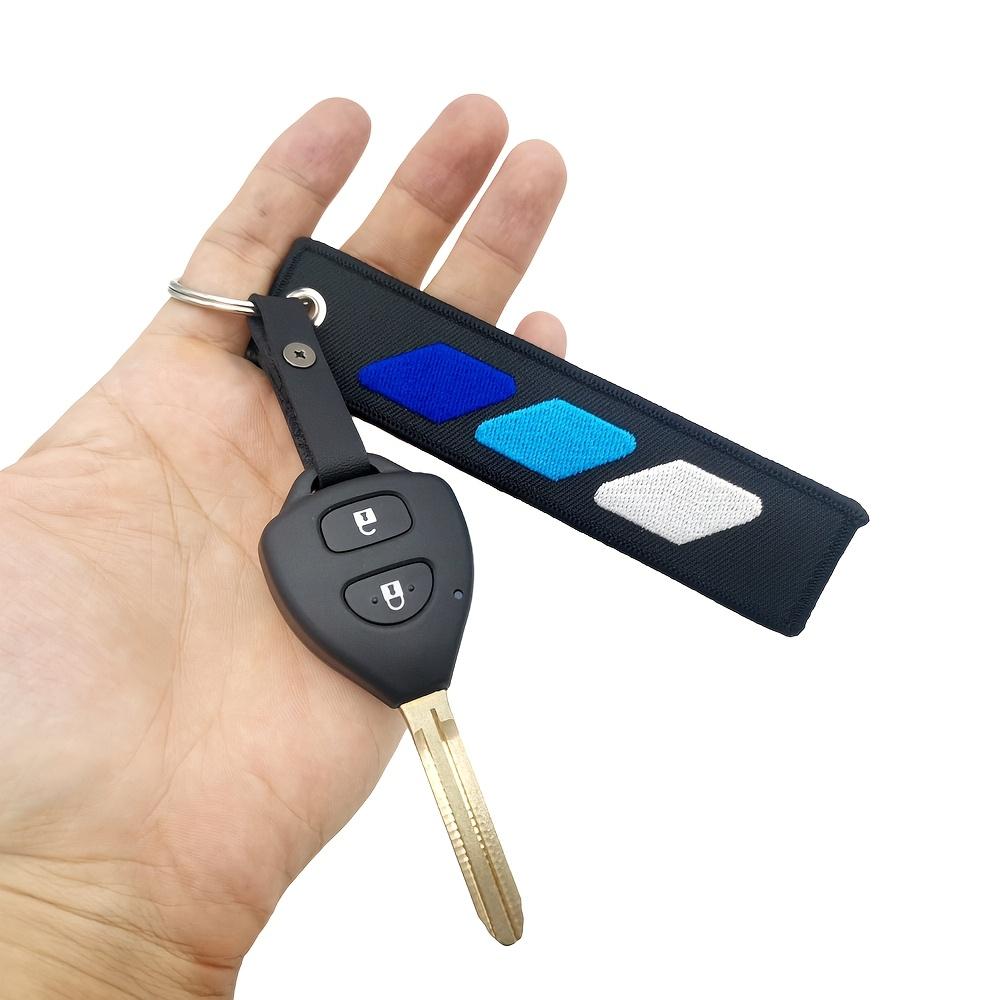 1pc Tricolor Car Keychain Embroidery Cloth Key Tag Car Keyring The Ideal Keychain for Men for Car/Motorcycle Accessories for Off-Road Vehicles