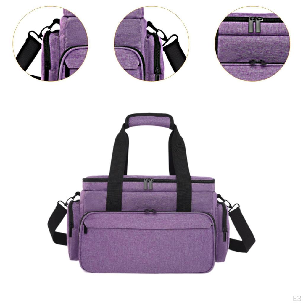Travel Cosmetic Bag Adjustable Dividers with Pockets Tote Practical Lightweight Storage Case
