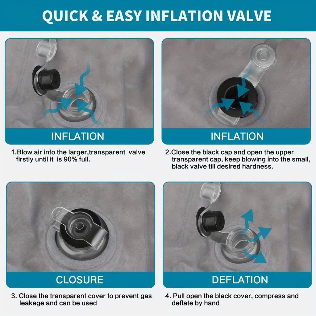 1 Stück Kniekissen Tragbares Fußkissen Aufblasbares Beinkissen Keilkissen PVC Leichtgewicht Erhöhung Beinkissen