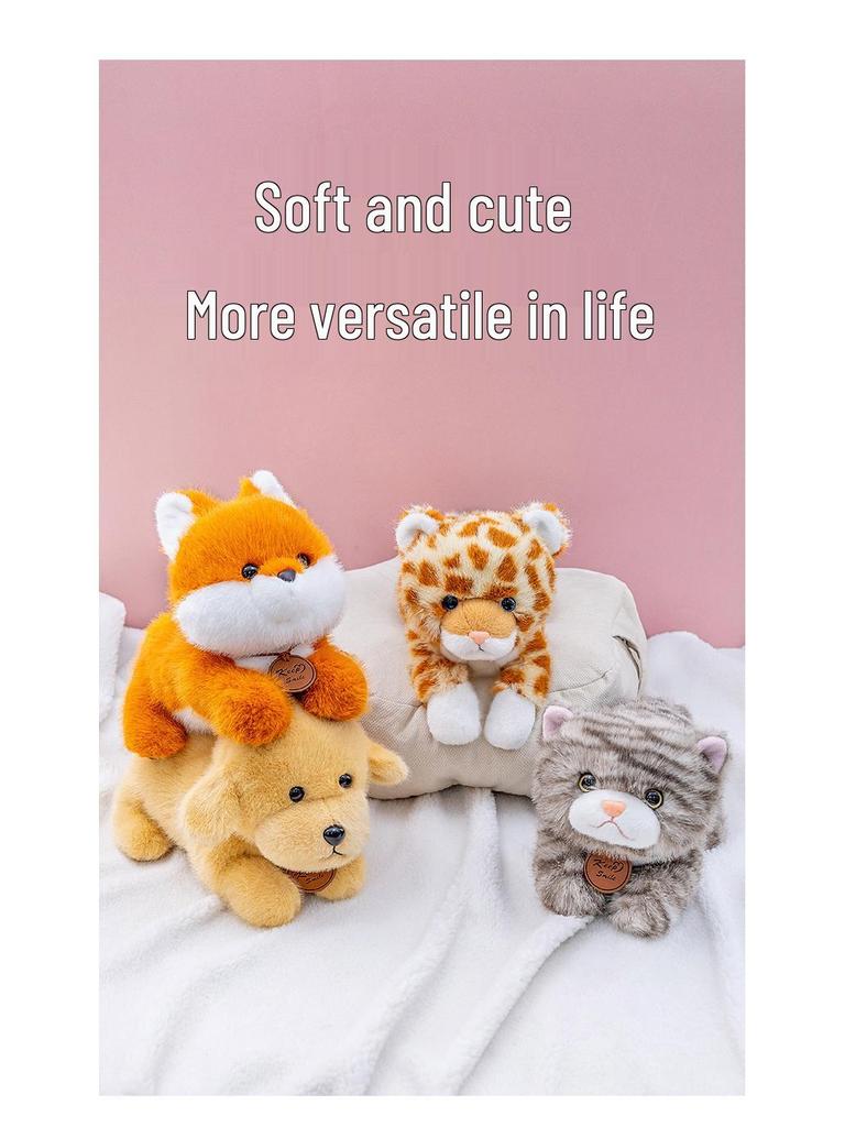Adorable Fox Kitten Plush Toy Desk Ornament – Cute Pet Companion Gift