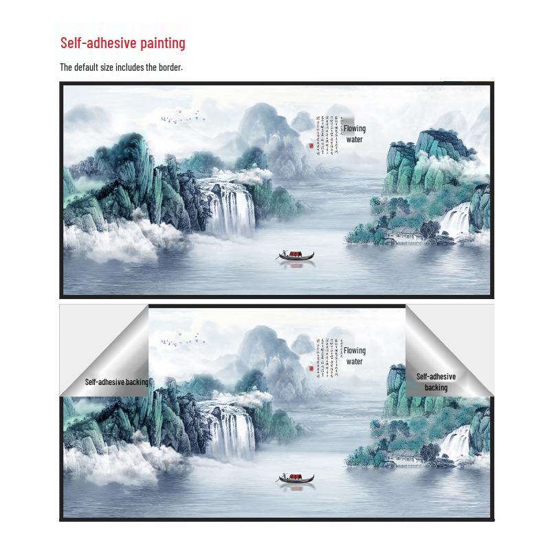 Golden Mountain Self-Adhesive Wall Art: Ideal for Bedrooms, Living Rooms, Hotels, and Guesthouses