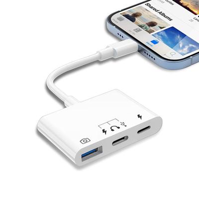 Evolution Compatible with USB Conversion Adapter 3in1 Camera Adapter Type C Headset Adapter with Charging Port External Microphone Music Adjustment