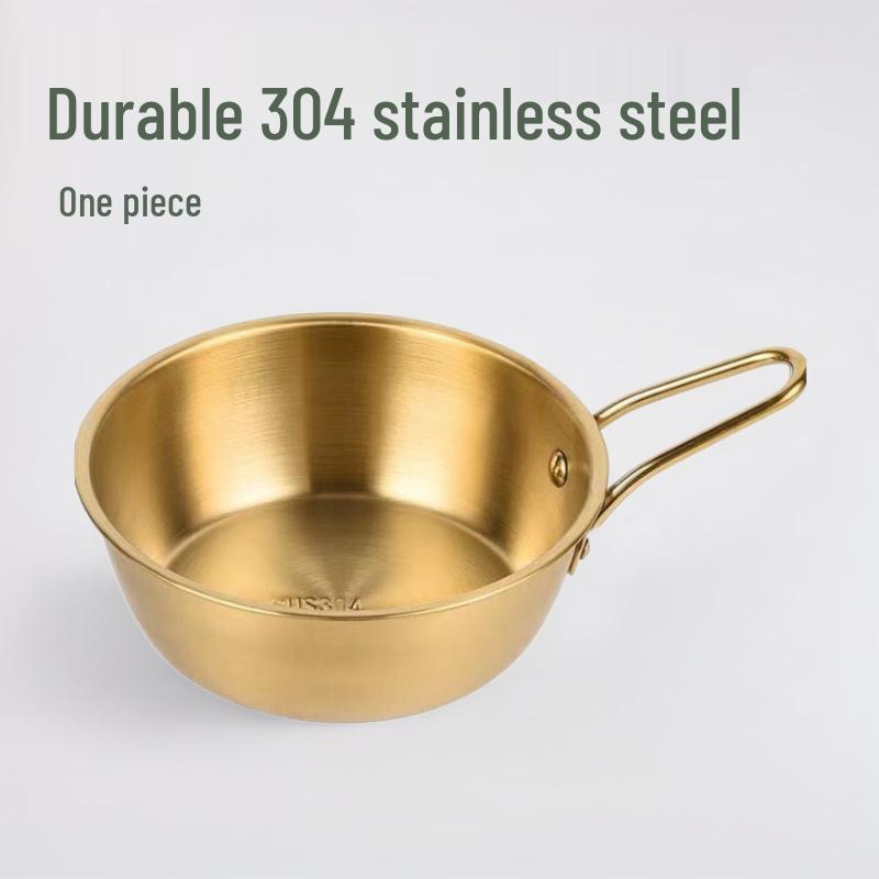 304 Stainless Steel Korean Rice Wine Bowl with Handle – Dipping Sauce Bowl, Hot Oil Pot, Snack Basket, BBQ Essential.