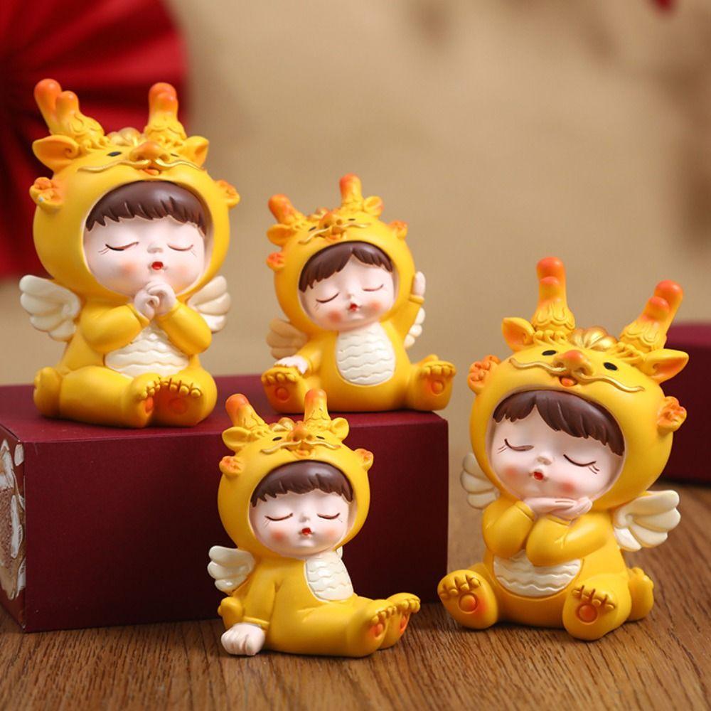Auspicious Cartoon Dragon Crafts Cartoon Dragon Statue Dragon Baby Ornament Chinese New Year