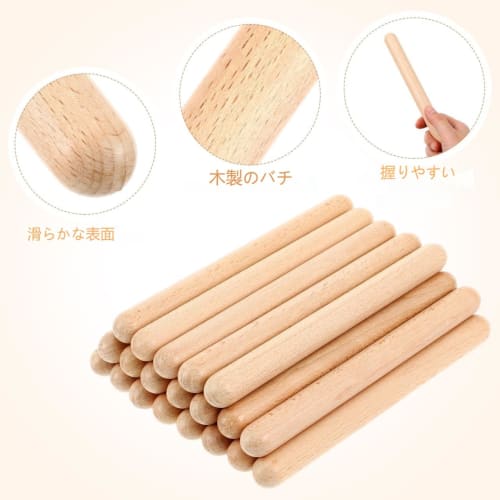 STOBOK 20-Piece Rhythm Sticks, Wooden Drumsticks, Percussion Instruments for Music Lessons and Group Activities