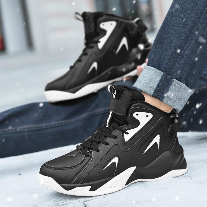 Scarpe da papà da uomo taglie forti foderate in pile e in pelle - Calde, leggere, sneakers casual 4847