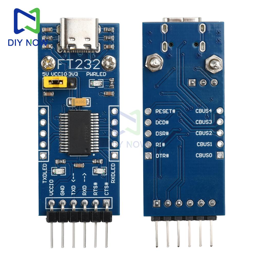 USB to TTL FT232 Serial Converter Adapter Module Kit 3.3V 5V FT232RL Breakout Mini USB to TTL Adapter Board for Arduino