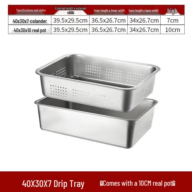 Stainless Steel Draining Square Basin Set
