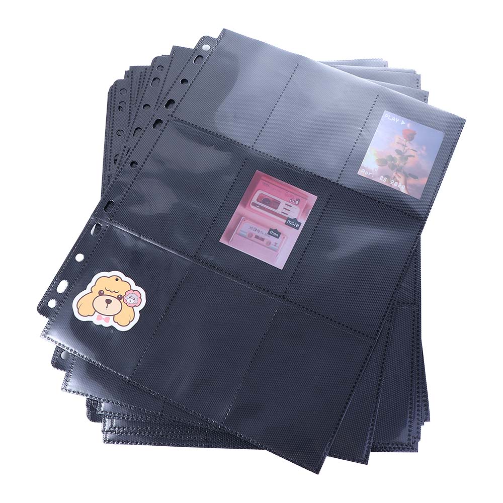Replacement Collection Card Binder Album Inner Page Black Storage Page Card Album Loose-leaf Inners