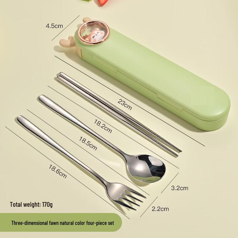 abay Stainless Steel Deer Handle Travel Cutlery Set