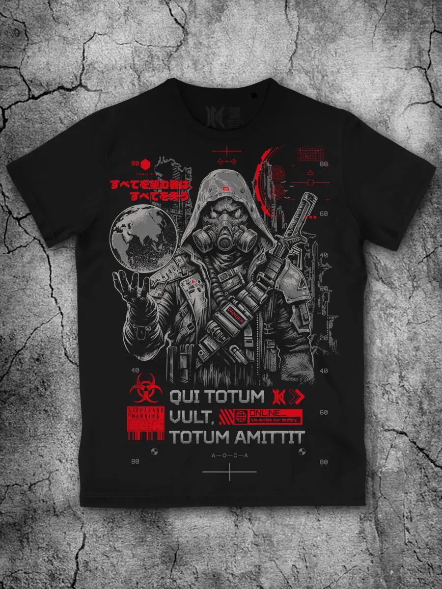 Cyborg Men s T-shirt with Cyber Stalker Cyberpunk Print M