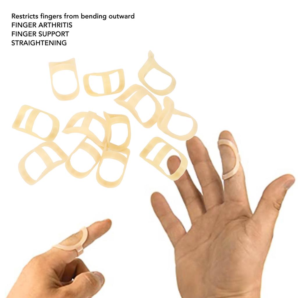 12pcs Oval Finger Splints 6 Sizes Strong Support Stretching Relaxing Oval Trigger Finger Splints for Mallet Arthritis Straightening