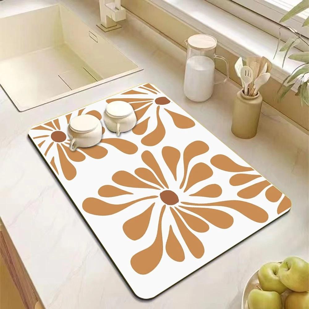 VIKAMA Dopamine Kitchen Accessories | Absorbent Kitchen Utensil Drain Mat | Coffee Maker Utensil Drain Mat | Utensil Mat