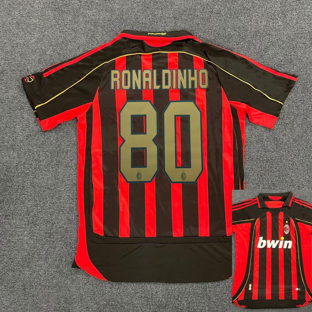 AC Milan Retro Away Jersey #22 Kaka, Champions League, Pirlo, Short Sleeve Football Kit (0607)