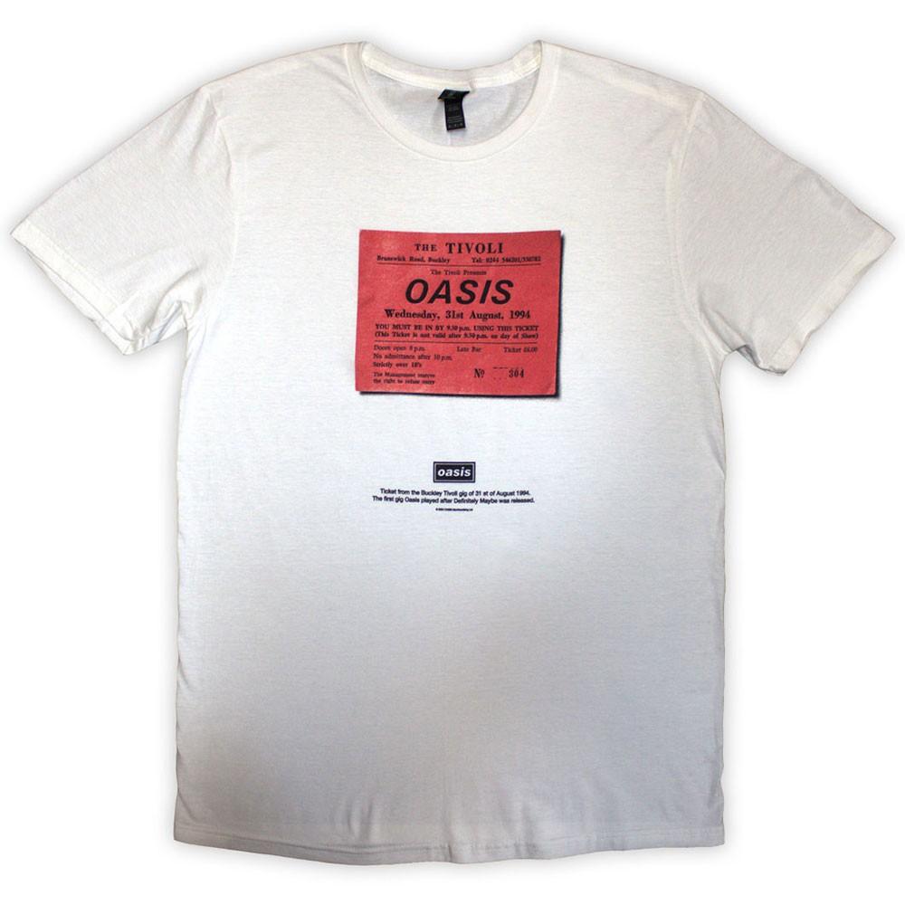 

Oasis Definitely Maybe Ticket Stub T-Shirt White New M