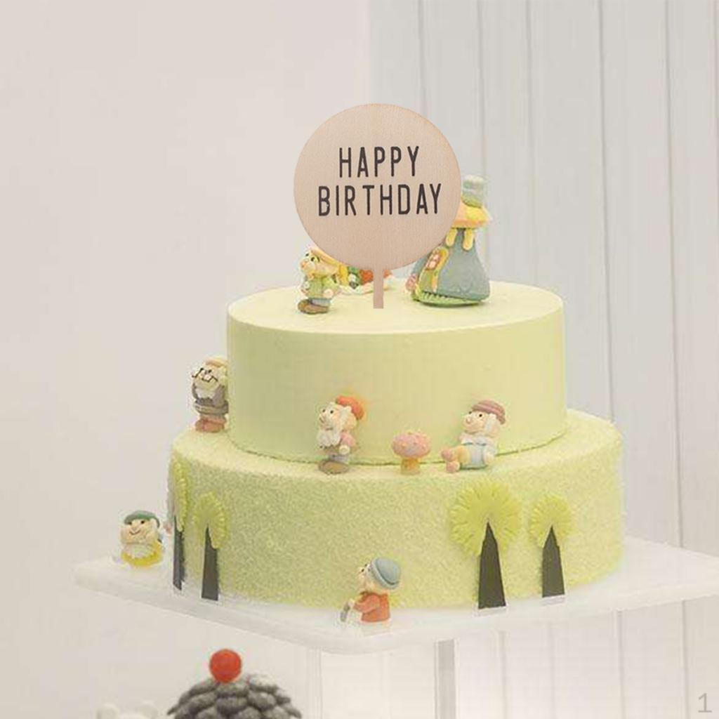 

10 Pieces Cupcake Toppers Wooden Topper Cake Party Decorations Favor Wedding Birthday