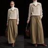 Wudao Vintage Wool-Blend Relaxed Wide-Leg Trousers