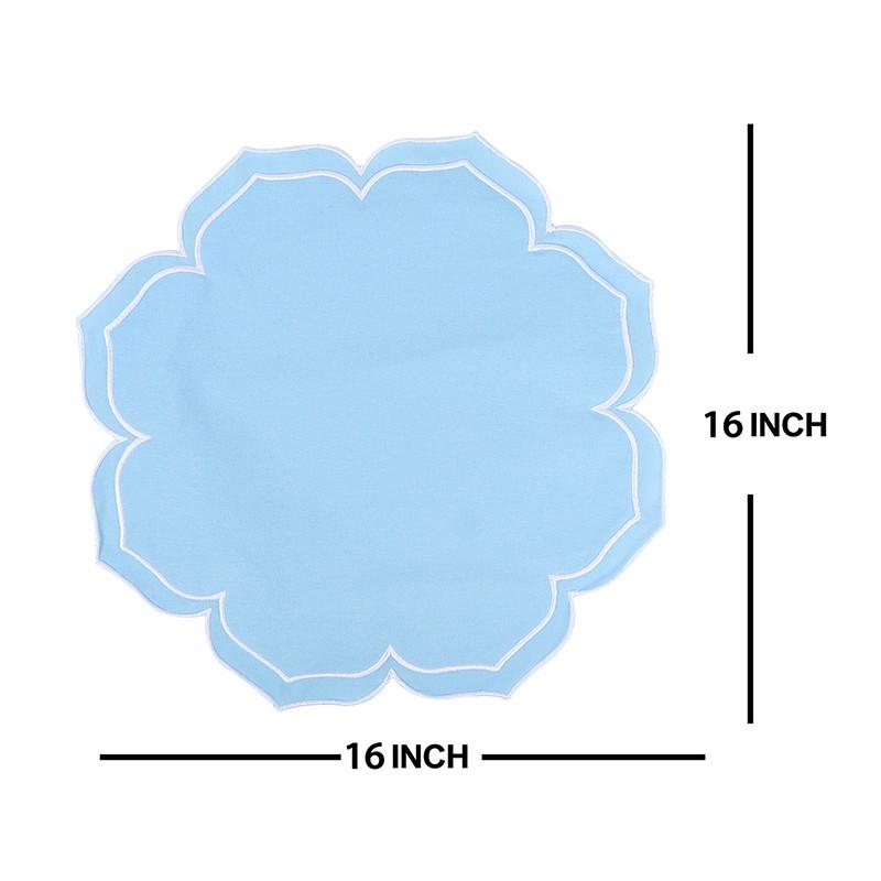 1Pc Lotus Placemats Cotton Napkins Table Dinner Cloth Reusable for Banquet Wedding Table Decor Embossed Flower Shaped Place Mats