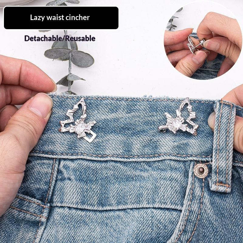 Temperament Hollow Butterfly Waist Tightening Tool Adjustable Waist Buckle Able Jeans Fixed Waist Buckle