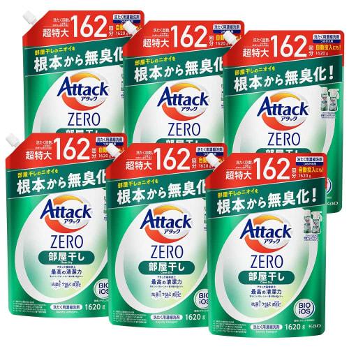 

[sold in case] attack zero laundry detergent, liquid, eliminates the odor from room drying, room drying, refill, 1620g x 6 pieces