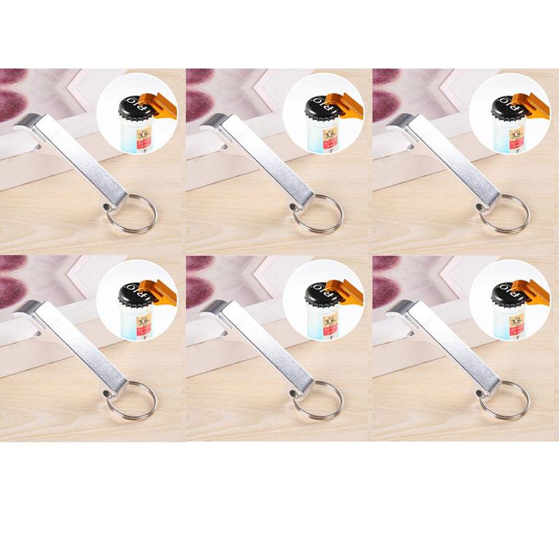 1/2/3/4/5/6Pcs Portable Beer Bottle Opener Keychain Mini Pocket Metal Beverage Bottle Opener1