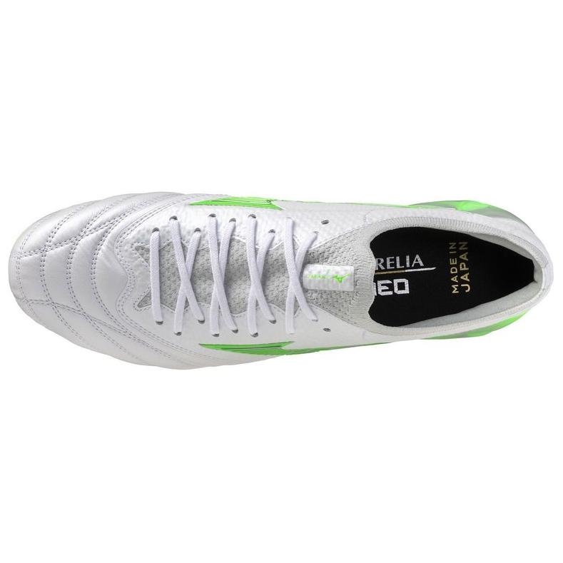 Mizuno Morelia Neo 4 Beta Japan Comfortable Synthetic Leather Non-Slip Durable Football Shoes Unisex Football Shoes White Green P1GA254037