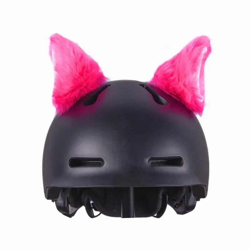 1Pair Cat Plush Ears Helmet Decor Cute Motorbike Cycling Styling Helmet Decorate Sticker Accessories Cosplayer Decoration Gift