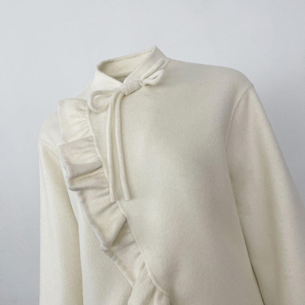 Luxuriöser Wintermode-Kurzrock 100 % doppelseitiger Wollmantel Gespleißte Ärmel aus natürlichem Fuchspelz Warme Freizeitjacke für Damen