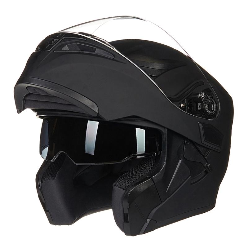 Kask motocyklowy z podwójną soczewką Zmywalny kask o aerodynamicznej konstrukcji